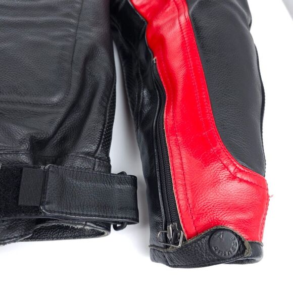 DAINESE Zen EVO Perforated Jacket Black Red Leather Padded Moto Racer Biker - Picture 7 of 16